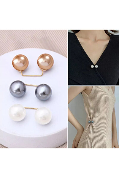 Choice 3 قطع 3 قطع دبوس بروش لؤلؤي مزدوج الرأس مع خط عنق كارديجان ودبوس مشبك لؤلؤي للنساء والفتيات لحفلات الزفاف