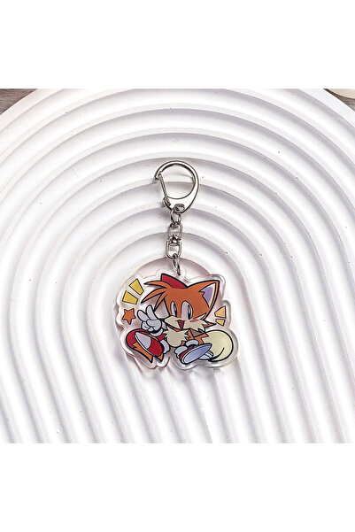 bilibili سلسلة مفاتيح أكريليك لشخصيتي أنمي سونيك القنفذ مقاس 5 سم، إكسسوارات حقيبة شادو القنفذ