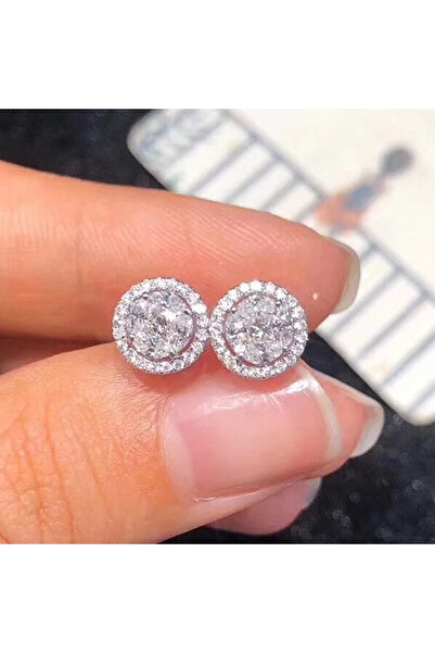 Choice أقراط نسائية كلاسيكية من هويتان، لون ذهبي/فضي، مرصعة بكريستال زركونيا ...