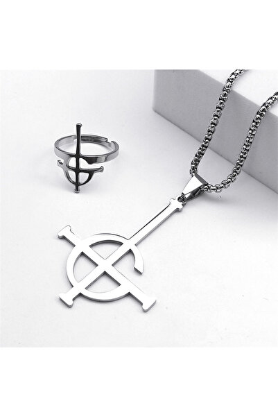 Choice طقم مجوهرات من الفولاذ المقاوم للصدأ 1N 1R SR، قلادة Ghost BC Rk Band،...