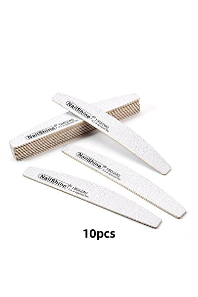 Choice مجموعة من 10 قطع من مبرد الأظافر الخشبي نصف القمري ذو الوجهين بحبيبات ...