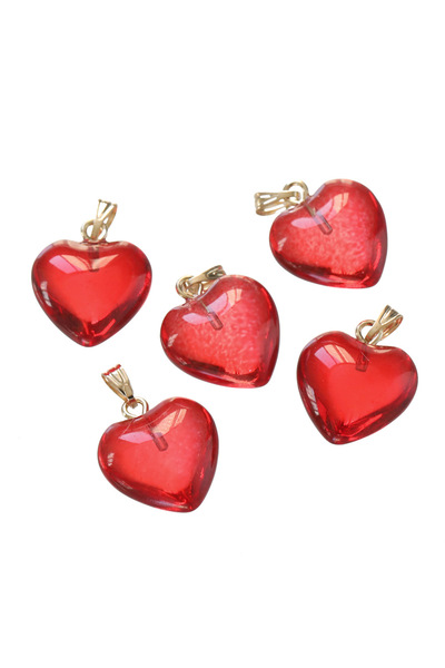 Choice 10 قطع من خرزات الكريستال والزجاج الأحمر على شكل قلب الحب، قلادة ساحرة...