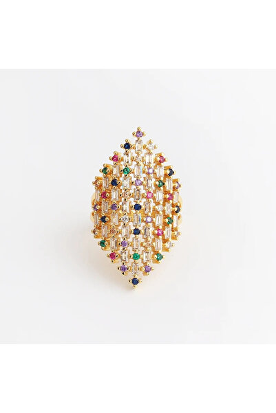 Choice خواتم زركونيا مكعبة ملونة فاخرة للنساء، خاتم قوس قزح ملون بوهيمي للنسا...