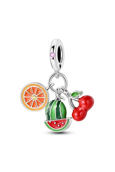 Choice KTC1208 حبة سحر الفاكهة 925 الفضة قلادة الفراولة الكرز الأفوكادو تناسب...
