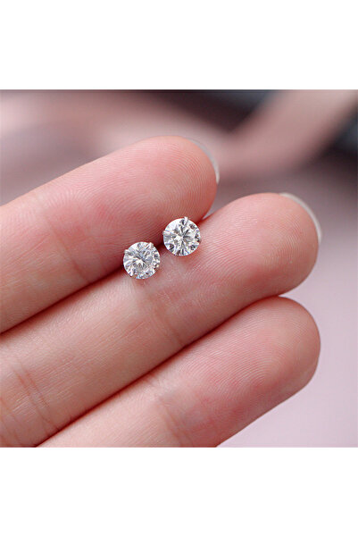 Choice 5mm Good Quality Silver Color Women Fashion Cute Tiny Clear Crystal CZ...