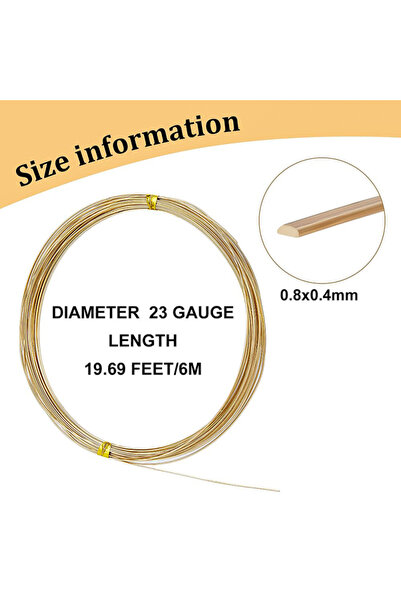 Choice AECH07-03632 1 حزمة سلك نحاسي نصف دائري مقاس 23 وطول 20 قدمًا وعرض 0.6...