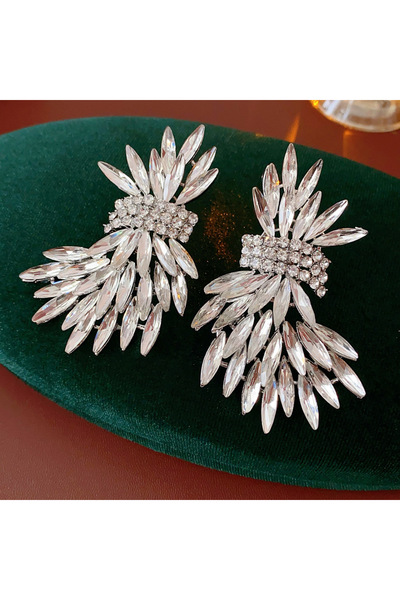 Choice WE3676-1 أقراط أجنحة مرصعة بأحجار الراين الكريستالية للنساء، خفيفة الو...