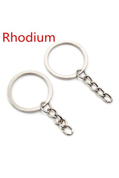 Choice 25mm Ring Rhodium 20 pcs/lot Key Ring Key Chain Plated Round Split Key...