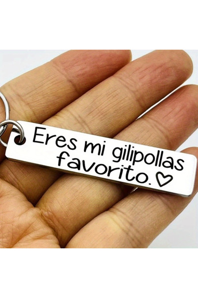 Choice سلسلة مفاتيح فضية واحدة مكتوب عليها "إسباني إريس مي فافوريتو" هدية مضح...