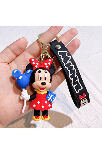 Miniso مجموعة سلسلة مفاتيح من البولي فينيل كلوريد على شكل ميكي ميني فلاور KC3...