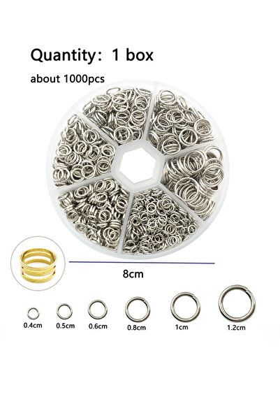 Choice White K - 6sizes About 1000Pcs 6 Different Sizes Open Jump Rings,4mm 5...
