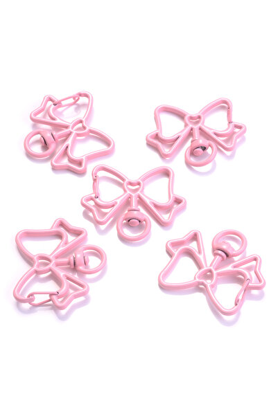 Choice 5pcs pink 5pcs 33x39mm Bowknot Shape Spring Lobster Clasps Metal Mix K...