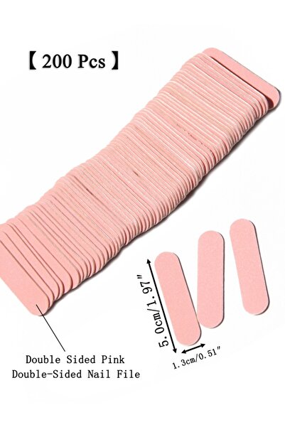 Choice مجموعة ٥ (٢٠٠ قطعة) من ١٥ إلى ٢٠٠ قطعة من مبارد الأظافر الصغيرة الوردي...