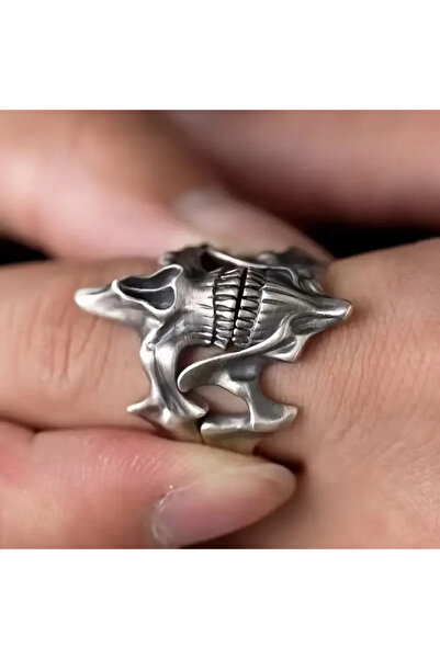 Choice طقم خواتم إصبع بتصميم قناع جمجمة من الفولاذ بتصميم قوطي عتيق قابل للتغ...