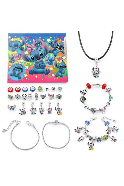 Miniso Christmas Gift 24 Days Countdown to Christmas Disney Stitch Surprise Blind Box Beaded Chain Pendant