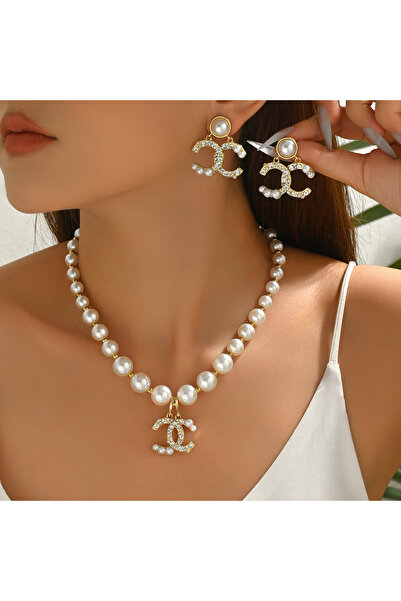 Choice XL5839 طقم قلادات نسائي فاخر، أقراط بأحرف هندسية مرصعة بالألماس، سلسلة...