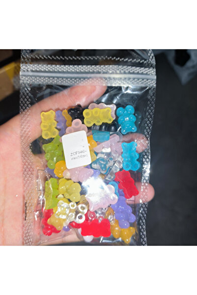 Choice 50 قطعة من دببة اللثة ثلاثية الأبعاد بألوان عشوائية من الراتنج لتزيين ...