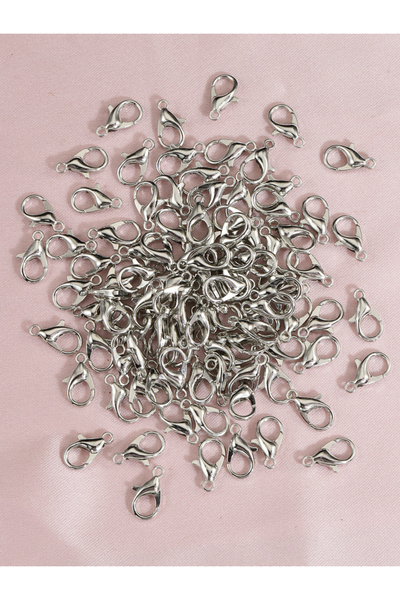 Choice مشبك جراد البحر 10/12 مم من الروديوم، 100 قطعة، لصنع المجوهرات بنفسك