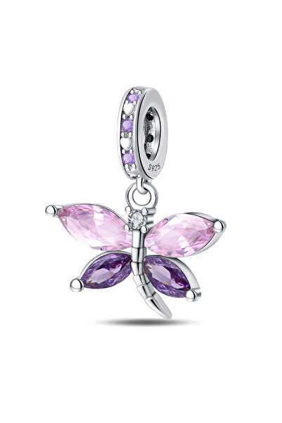 Choice PAC957 قلادة فضة عيار 925 ربيعية على شكل فراشة وزهور اليعسوب تناسب بانداش الأصلي عيار 925