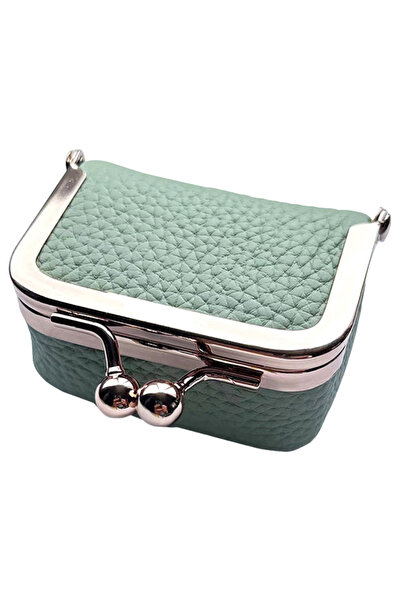 Choice green Genuine Leather Mini Coin Purse Jewelry Box For Rings Necklaces ...