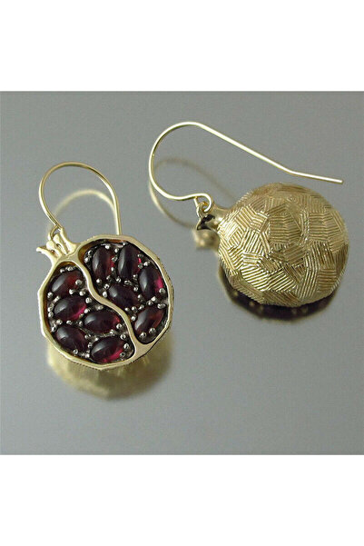 Choice Earring Boho Vintage Gold Color Fruit Pomegranate Drop Earrings For Women Natural Red Garnet Hook Ea