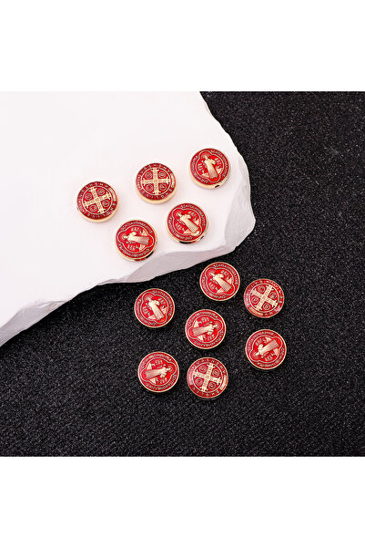 Choice 12 قطعة من ميداليات القديس بنديكت متعددة الألوان باللون الأحمر مطلية ب...