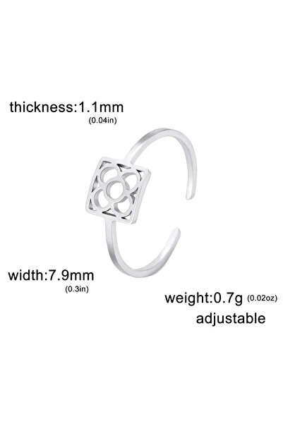 Choice خاتم مربع من الفولاذ المقاوم للصدأ بتصميم زهرة برشلونة من Skyrim قابل ...