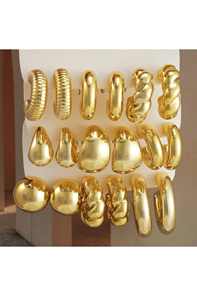 Choice مجموعة من 18 قطعة من أقراط الأذن الكبيرة على شكل حرف C على شكل دمعة لل...