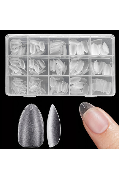 Choice 330 قطعة من أطراف أظافر اللوز الشفافة المربعة على شكل نعش متوسطة وقصير...