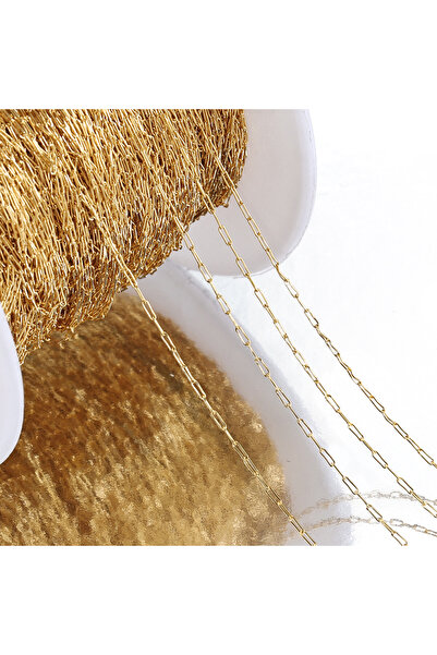 Choice سلاسل خرز رفيعة من الفولاذ المقاوم للصدأ باللون الذهبي بطول مترين لصنع أساور وقلادات ومجوهرات بنفسك