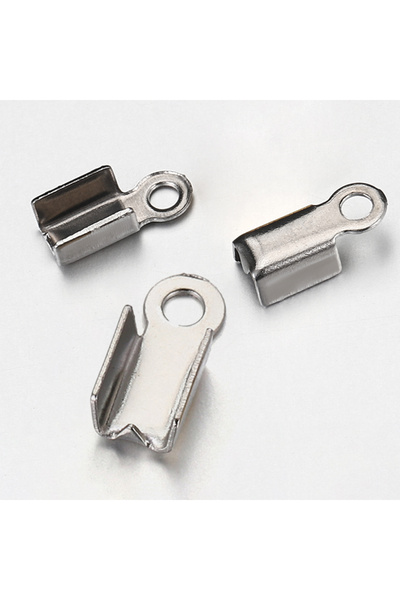 Choice عرض 3.5 مم لون الفولاذ 50 قطعة 2.5-3.5 مم أغطية طرفية مجعدة من الفولاذ...