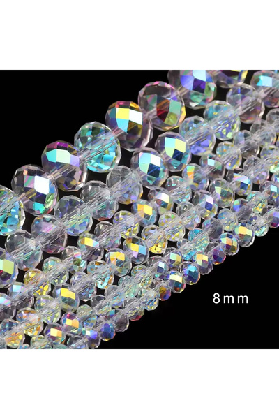 Choice1 8mm Austrian Crystal White AB Glass Beads 3/4/6/8mm Iridescent Transp...