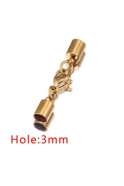 Choice أغطية نهايات حبال جلدية من الفولاذ المقاوم للصدأ ذهبية اللون مقاس 3 مم...