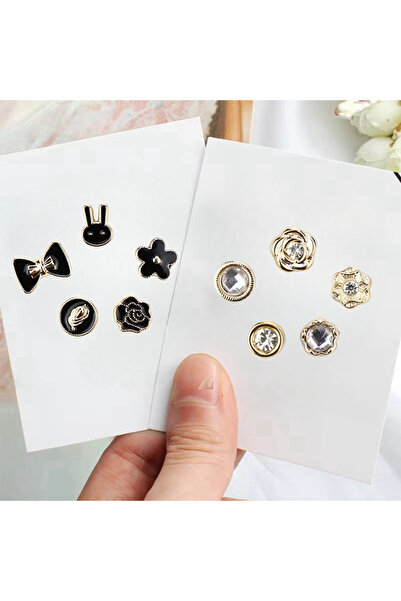 Choice 10 قطع من مجموعة C، 10 قطع من دبابيس أزرار اللؤلؤ وأحجار الراين بدون خ...