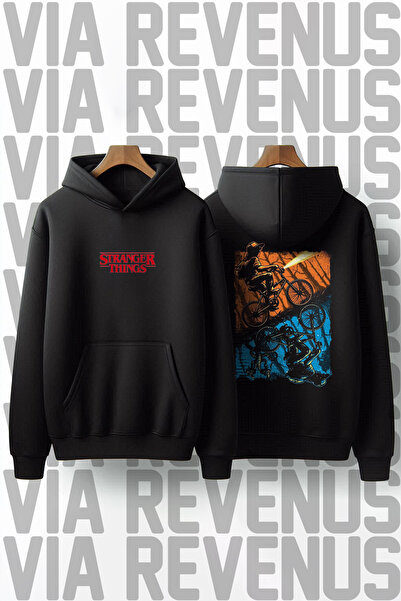 Vordevia Stranger Things cu imprimeu bumbac 100% Calitate Premium cu glugă Swea tricou