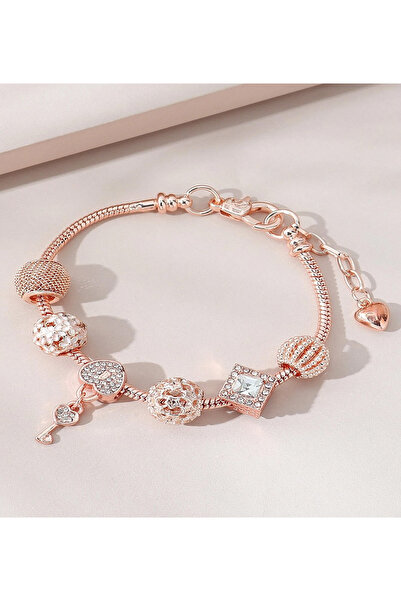 Choice ZT4078-Golden 1PC Women's Fashion Pan Family Multi element Beaded Key Bracelet Date Travel Banquet P