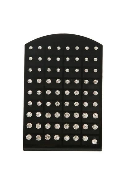 Choice طقم أقراط مرصعة بأحجار الراين البيضاء، 36 زوجًا بأحجام متنوعة، للنساء ...