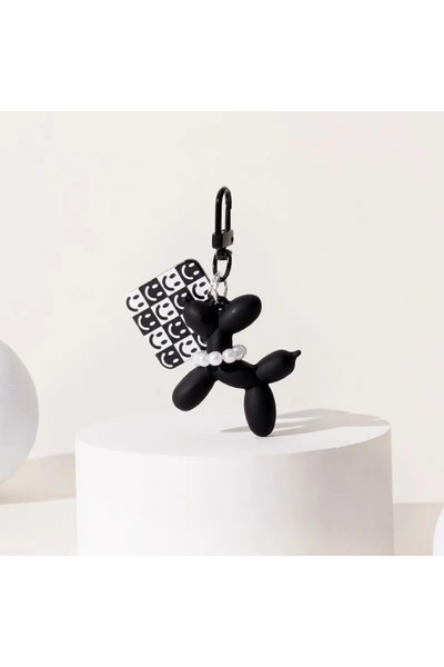 Choice 04 Cool Acrylic Cartoon Balloon Dog Keychains Black Color Heart Flower...