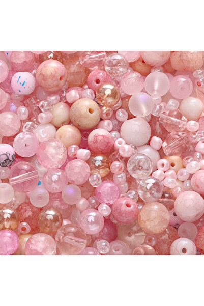 Choice6 30g pink series 3-12mm 30g/Bag Glass Random Mixed Style Round Loose S...