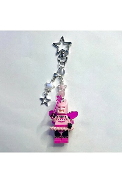 Miniso pink Cartoon 3D Fairy Bat Figure Couple Pendant Phone Keychain Persona...
