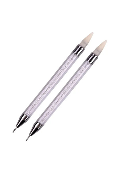 Choice قلم تزيين الأظافر باللون الأبيض، قطعتان، فرشاة رسم مزدوجة النهاية، مقب...