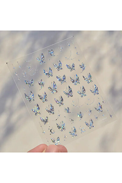 Choice TO4989LSY ملصق أظافر ذاتي اللصق 5D على شكل فراشة جيلي لامعة وجذابة بلو...