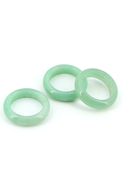 Choice خاتم رجالي مرصع بحجر أفينتورين أخضر طبيعي مقاس 16 مم، قطعة واحدة، مع خ...