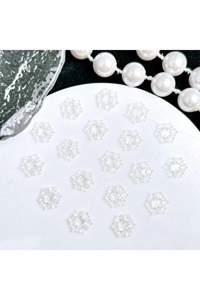 Choice 60 قطعة من زينة أظافر ندفة الثلج الشفافة الإبداعية من الراتنج ثلاثية ا...