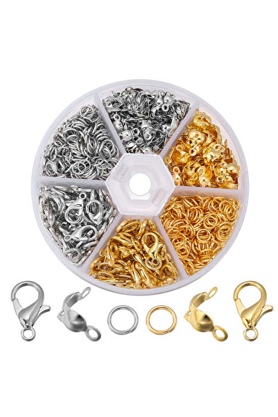 Choice مجموعة من 2 صندوق لصنع المجوهرات، مشبك جراد البحر، حلقات قفز مفتوحة، أ...