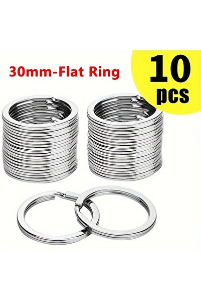 Choice 30MM 10 PC/Bag Quality Silver Metal Keychain DIY Circular Ring Keychai...