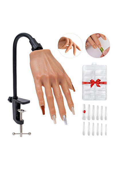 Choice مانيكان تدريب أظافر من السيليكون باللون الأصفر الفاتح مع أطراف أظافر ل...