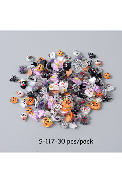 Choice S-117-30 قطعة 30/50/100 قطعة زينة أظافر راتنجية لطيفة على شكل يقطين وخ...