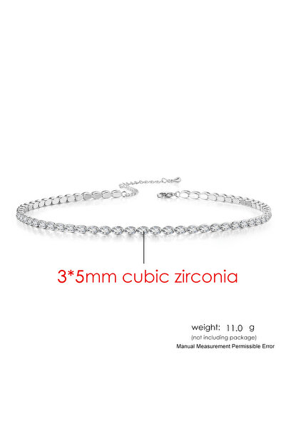 Choice قلادة OHN135-1 أنيقة بيضاوية الشكل مرصعة بالكريستال للنساء، طوق ذهبي ا...