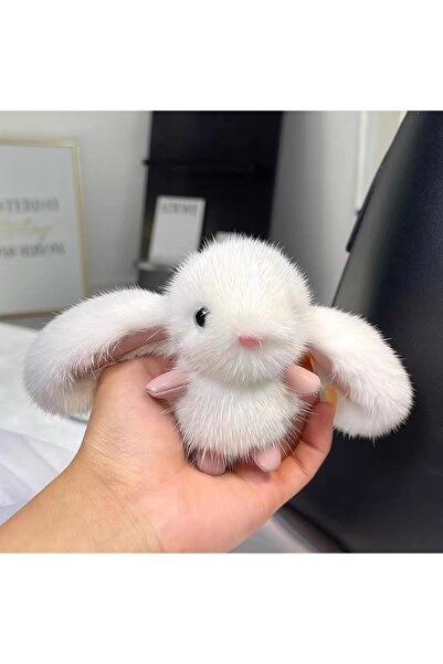 Choice White IFYOUOO Adroable Fluffy Rabbit Keychain Ring Plush Pompon Bunny ...